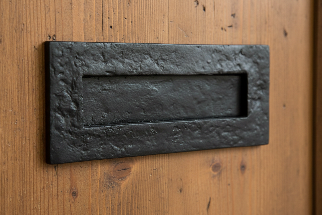 Black Antique Iron Tudor Letter Box 10.5x4in (262x108mm) – Door