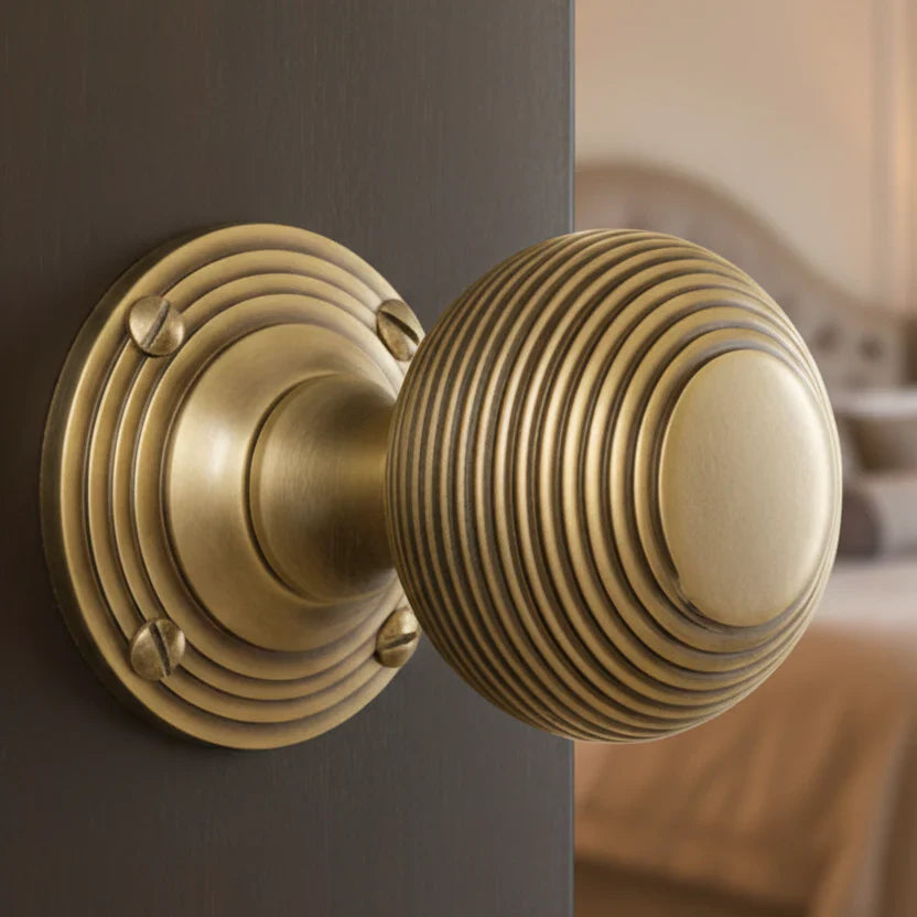 Antique Brass Beehive Door Knobs