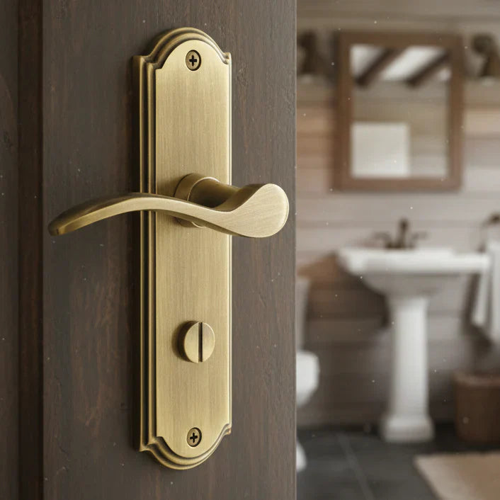 Antique Brass Door Handles with Locks