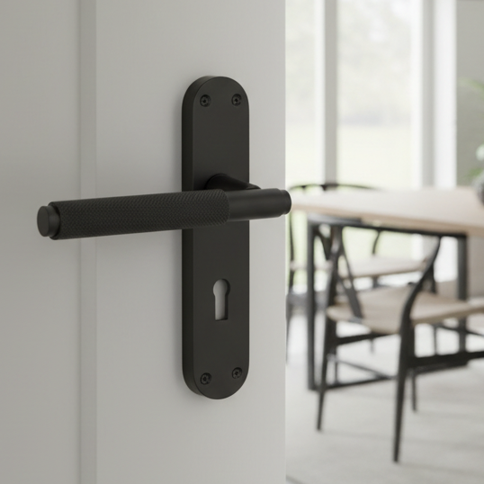 Black Knurled Door Handles
