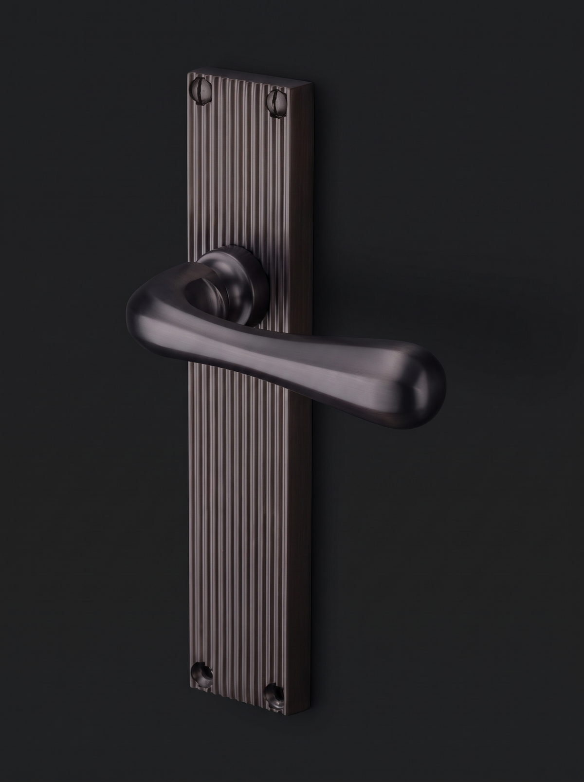 Charlbury Reeded Matt Bronze Latch Door Handles RR3010