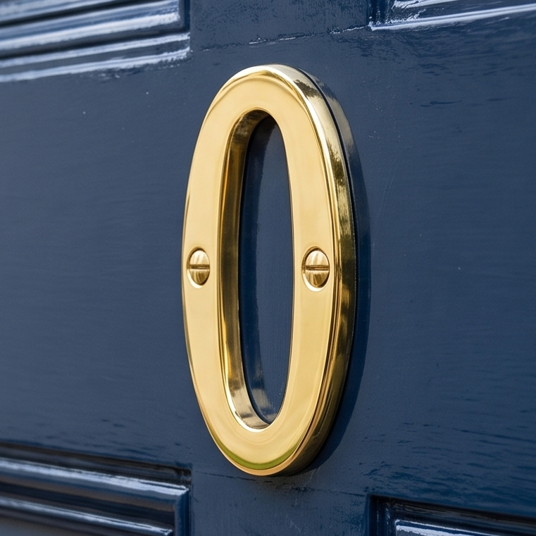 Polished Brass Screw Fixed Front Door Numbers 0-9 3in (76mm) C1560