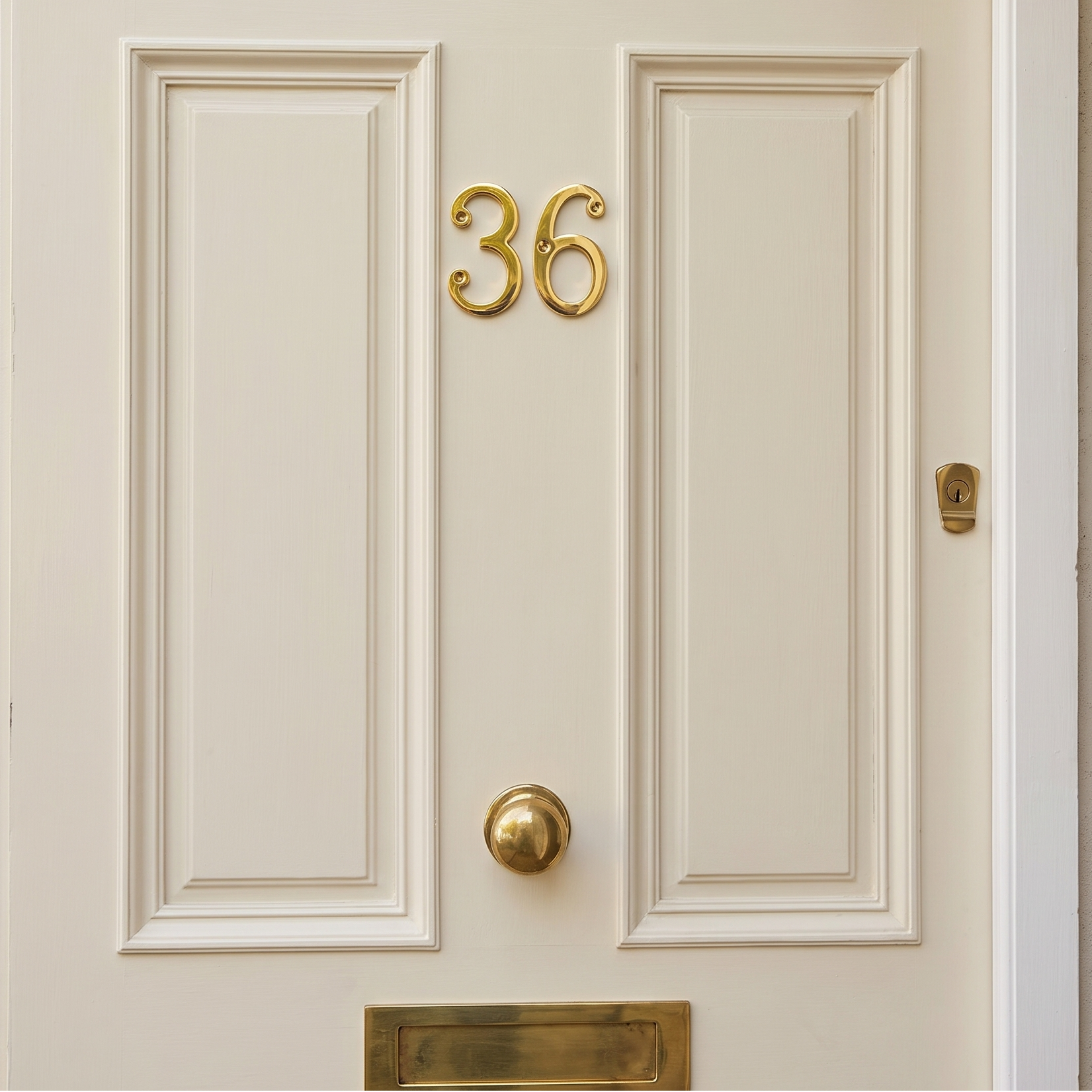 Polished Brass Screw Fixed Front Door Numbers 0-9 3in (76mm) C1560