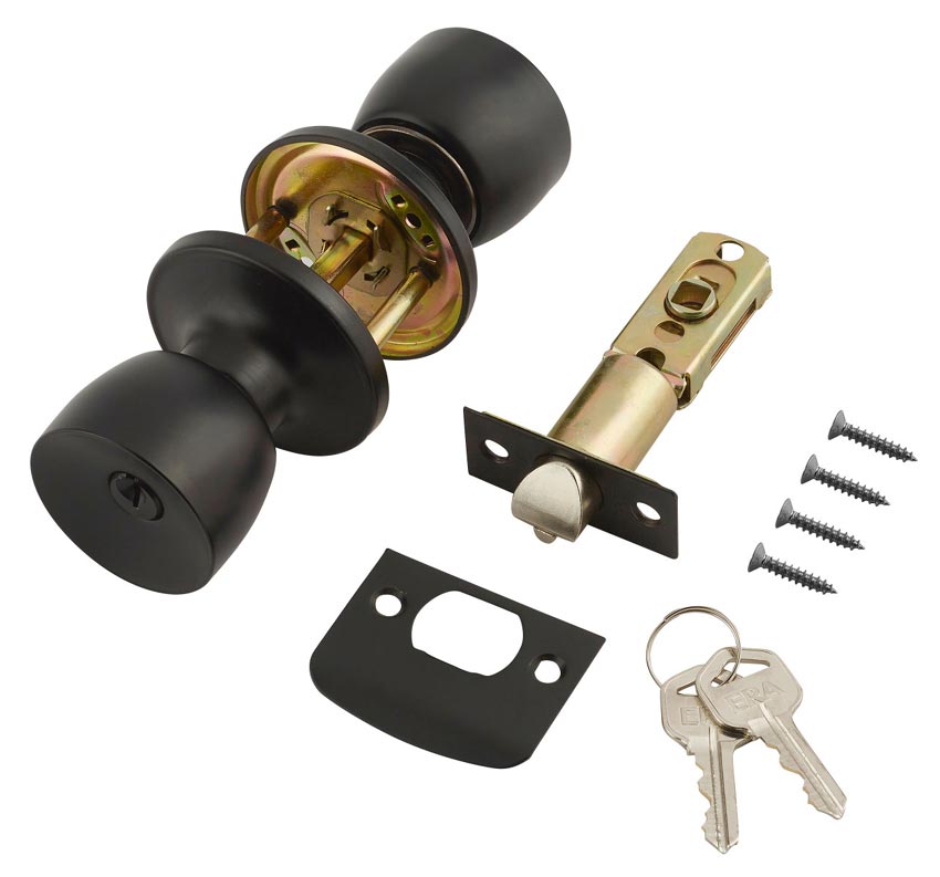 Era Matte Black Entrance Door Knobset 166-MB-1