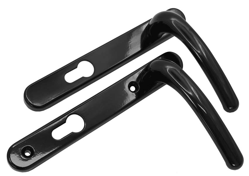Fab and Fix Windsor Smooth Black Door Handles 92mm Centres