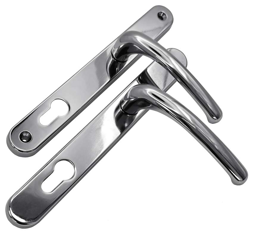 Fab and Fix Balmoral Hardex Chrome uPVC Door Handles 92mm Centres