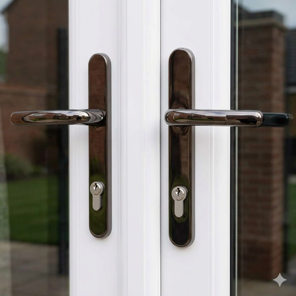 Fab and Fix Balmoral Hardex Bronze uPVC Door Handles 92mm Centres