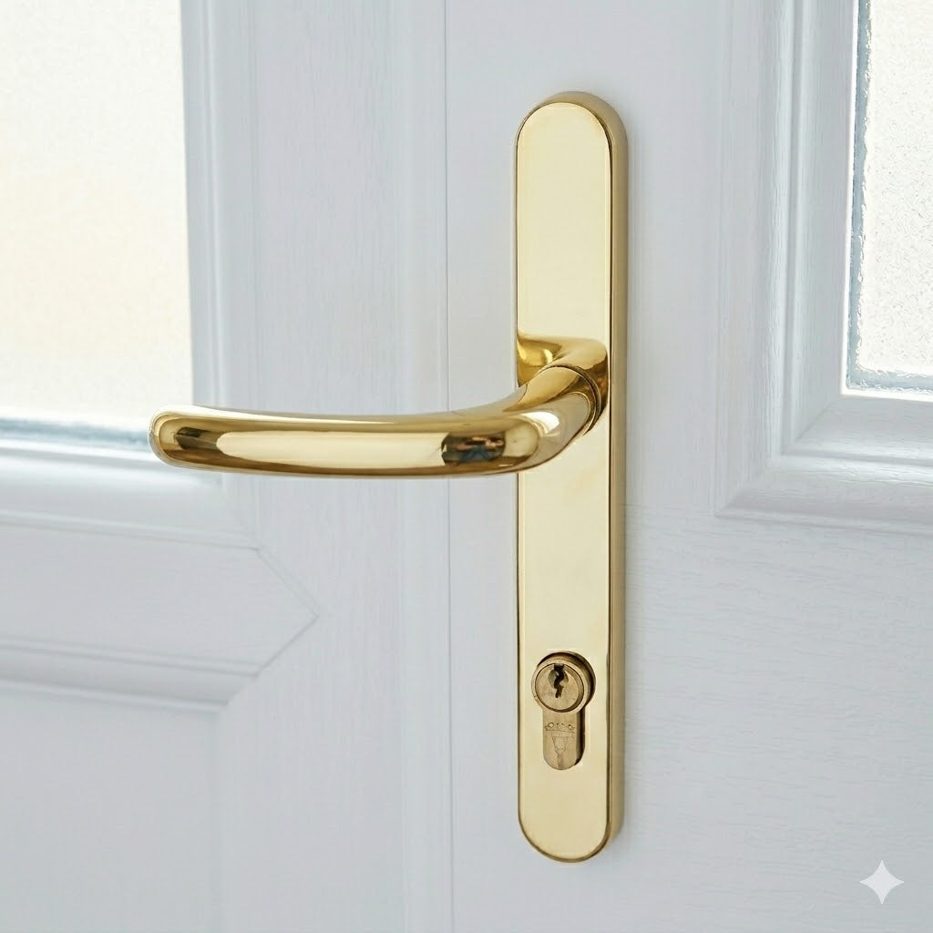 Fab and Fix Balmoral Hardex Gold uPVC Door Handles 92mm Centres
