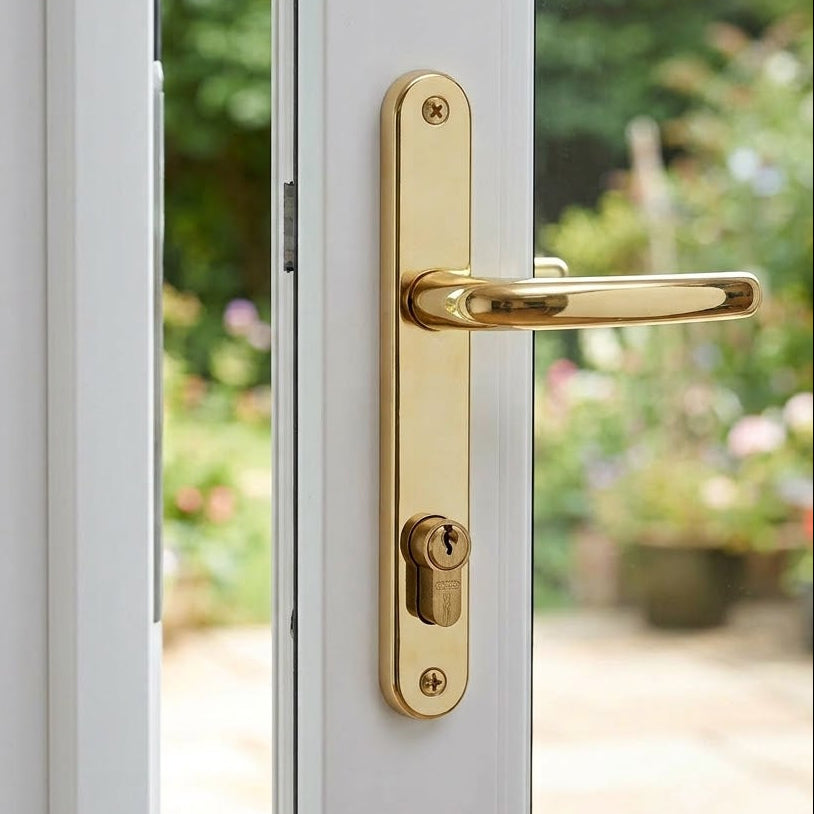 Fab and Fix Balmoral Hardex Gold uPVC Door Handles 92mm Centres