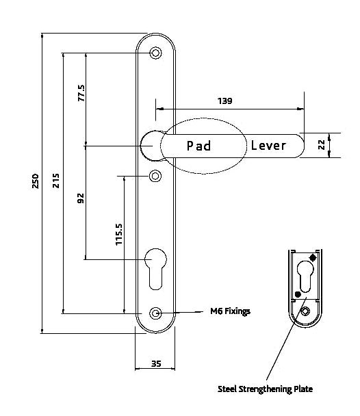 Fab and Fix White Kensington Lever Pad Handles