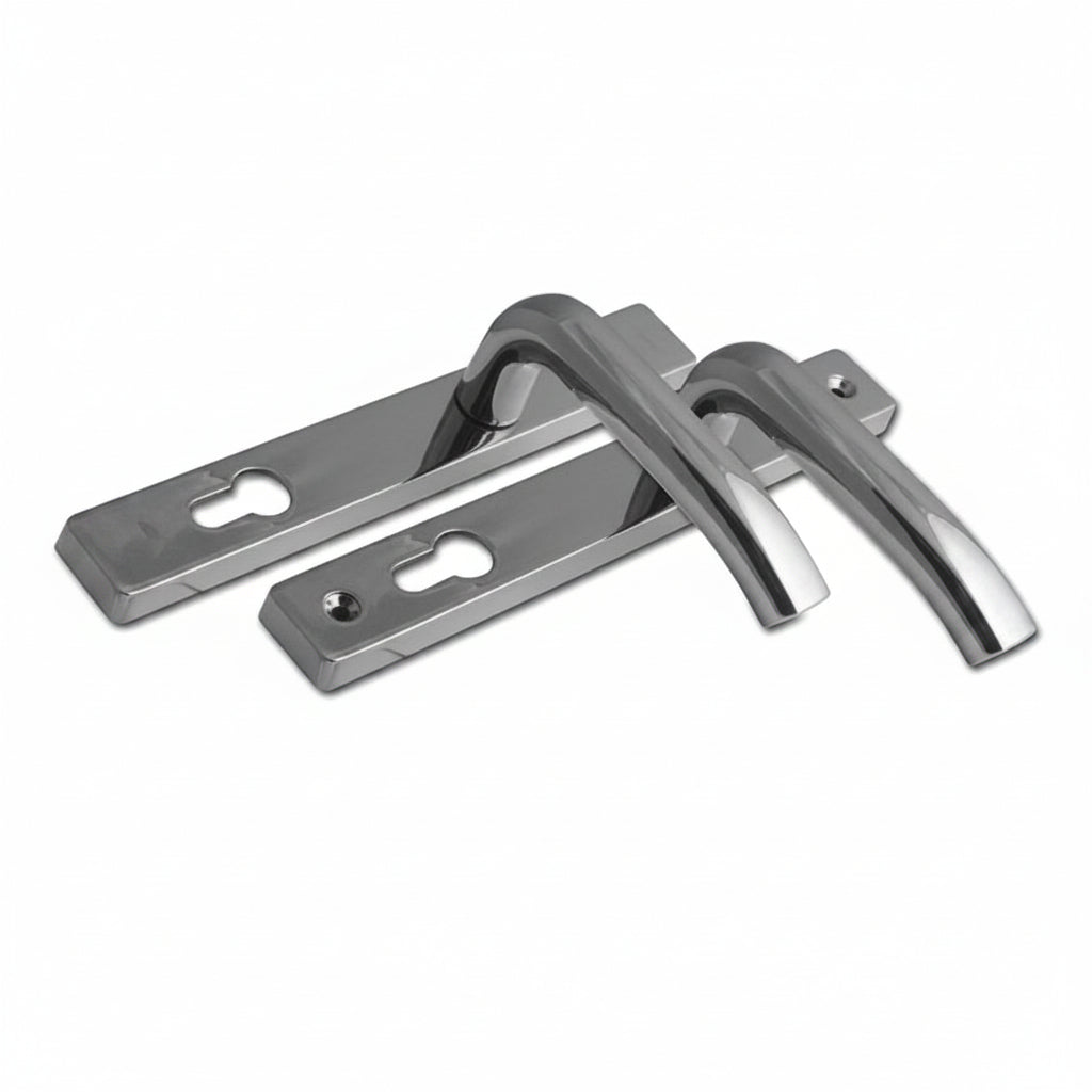 Fab and Fix Hardex Chrome Architectural uPVC Door Handles 92mm Centres