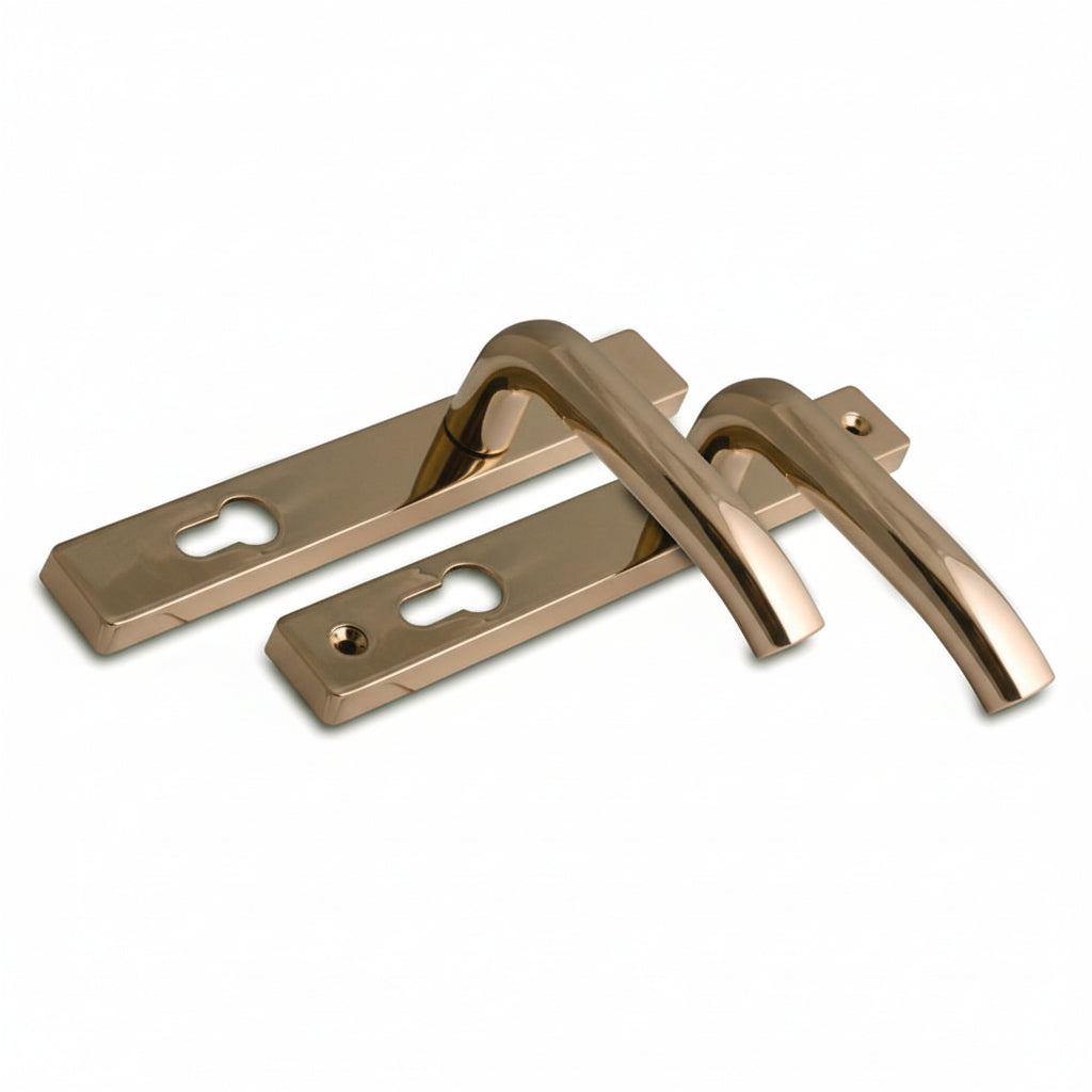 Fab and Fix Hardex Gold Architectural uPVC Door Handles 92mm Centres