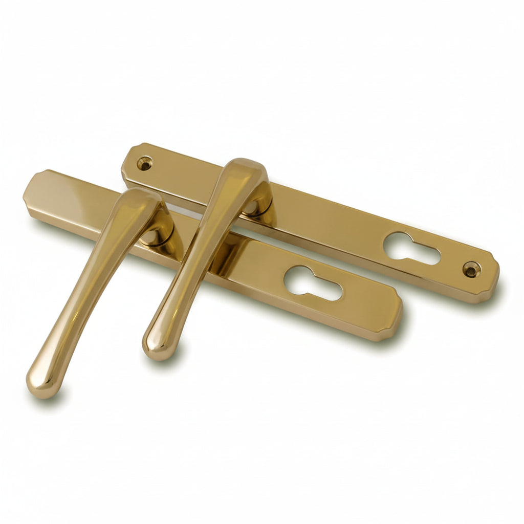 Fab and Fix Heritage Hardex Gold uPVC Door Handles 92mm Centres