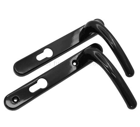 Fab and Fix Windsor Smooth Black Door Handles 92mm Centres