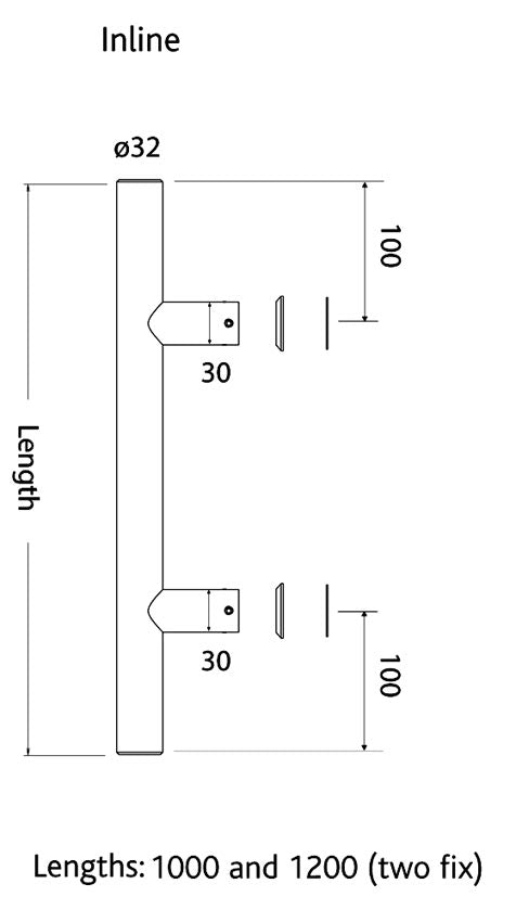 316 Stainless Steel Inline Back to Back Bar Handles 1000mm