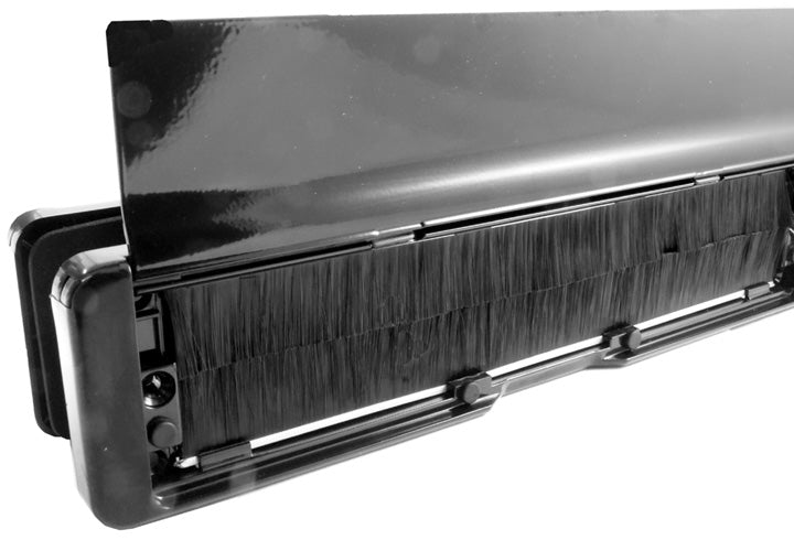 Fab and Fix Nu Mail Edge Black Telescopic uPVC Letter plate 310x68mm