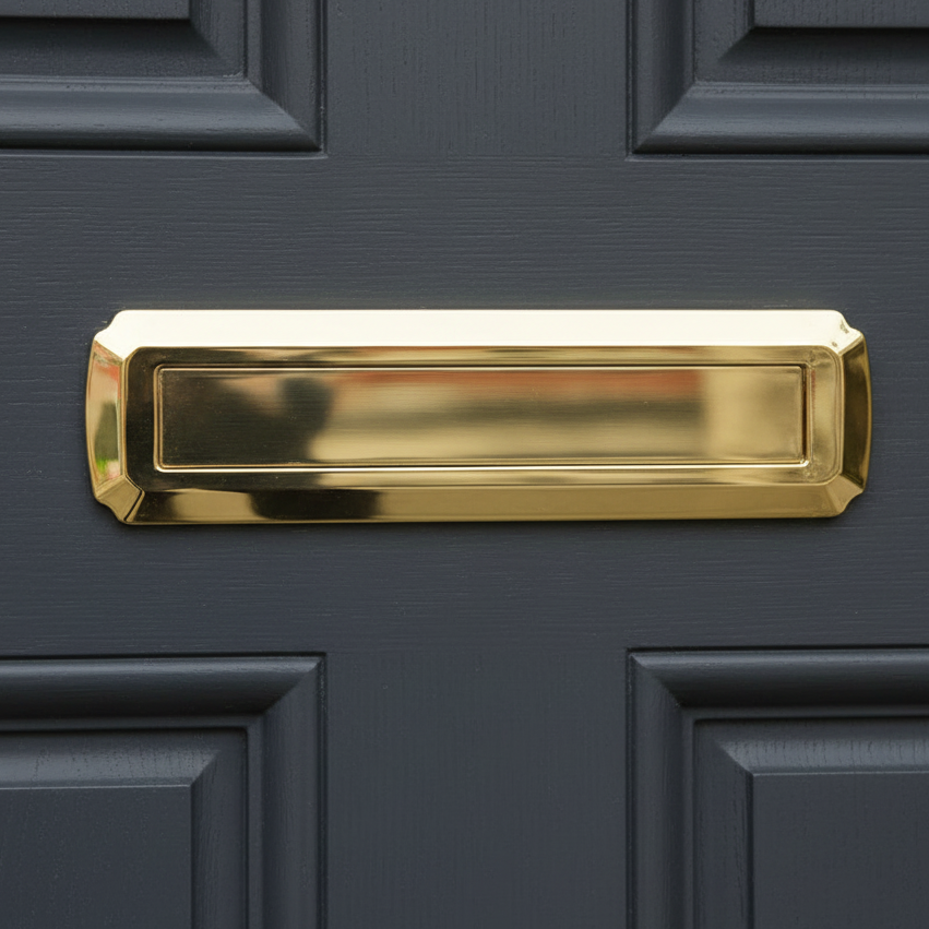 Fab and Fix Heritage Telescopic uPVC Letter plate 315mm Hardex Gold