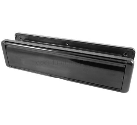 Fab and Fix Nu Mail Telescopic Letterplate 310x76mm Smooth Black