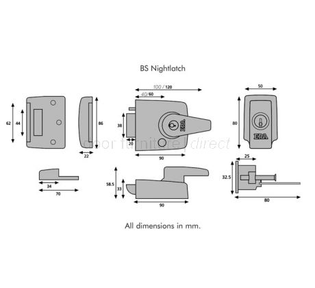 Era British Standard High Security Black Nightlatch