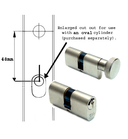 Windsor Straight Lever Satin Chrome Oval Cylinder Door Handles
