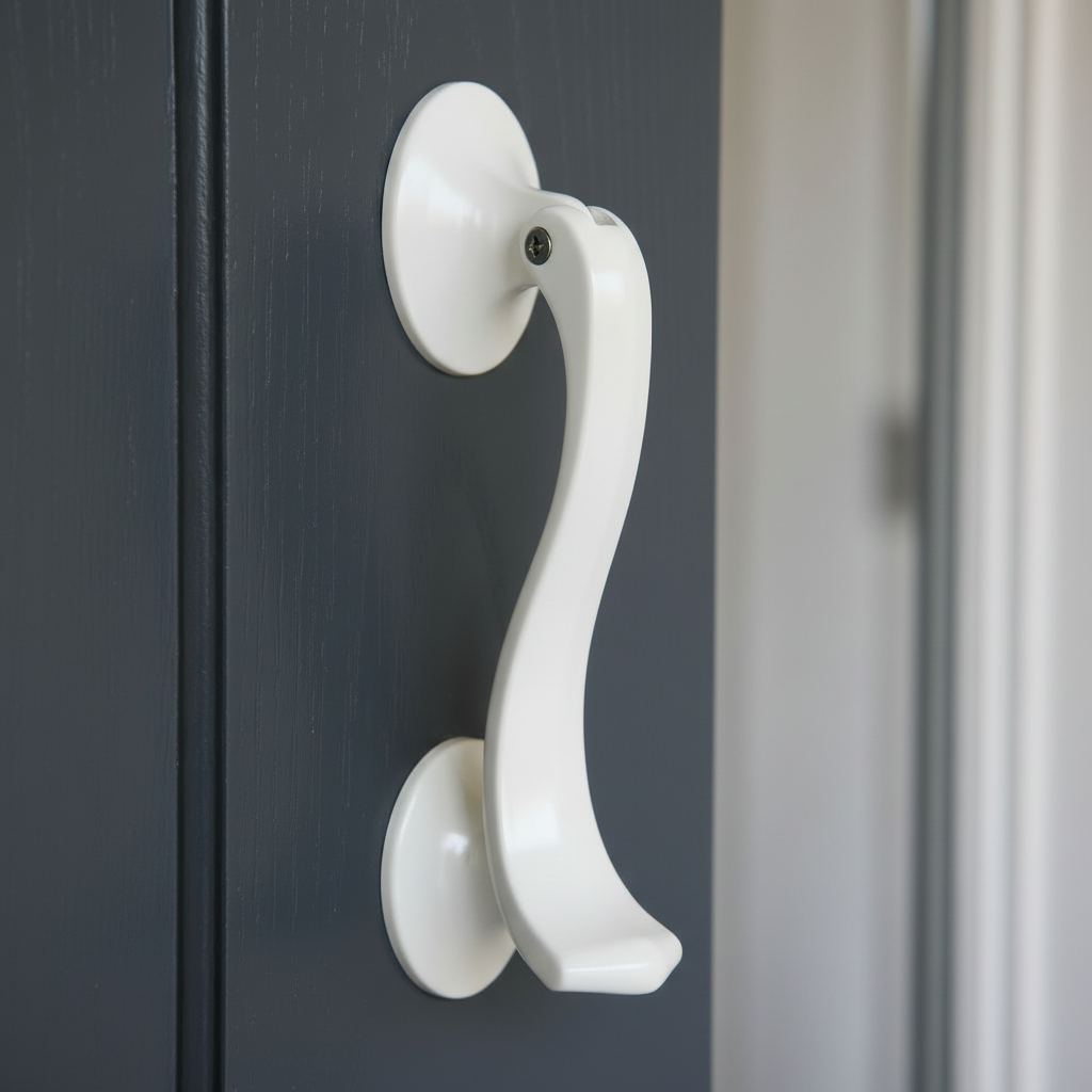 Fab and Fix White Horsetail uPVC Door Knocker