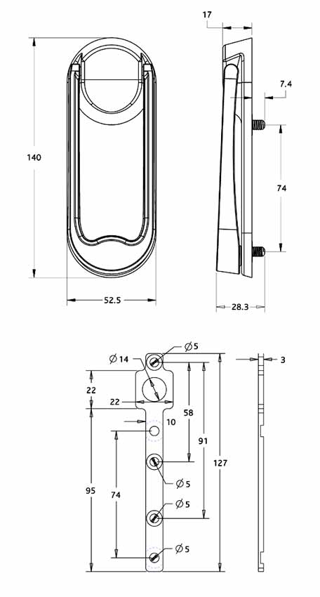 316 Stainless Steel Ingot uPVC Door Knocker