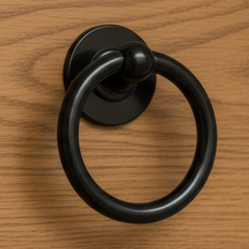 Fab and Fix Heritage Bull Ring uPVC Door Knocker Smooth Black