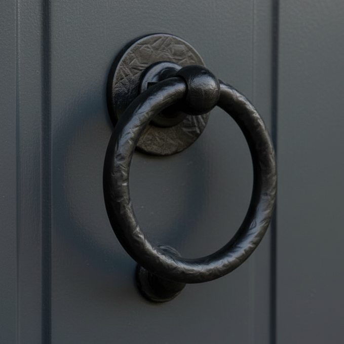 Fab and Fix Heritage Bull Ring uPVC Door Knocker Forged Black