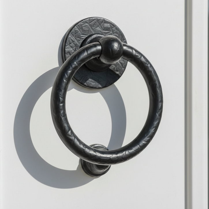 Fab and Fix Heritage Bull Ring uPVC Door Knocker Forged Black