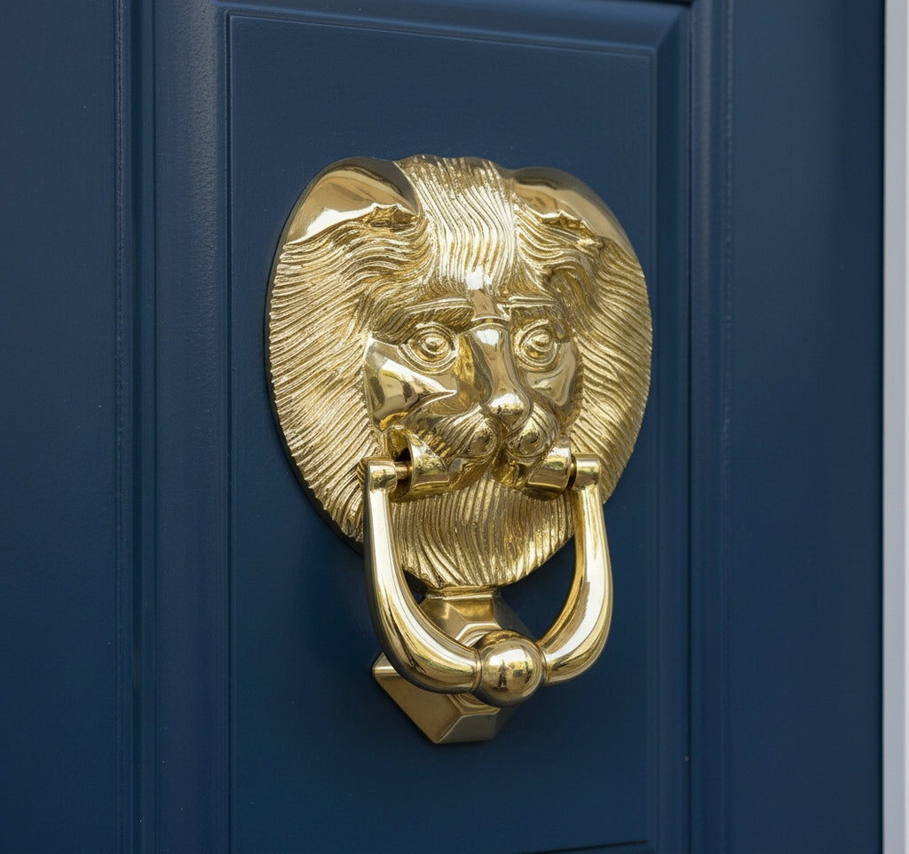 Fab and Fix Hardex Gold Lion Head Door Knocker