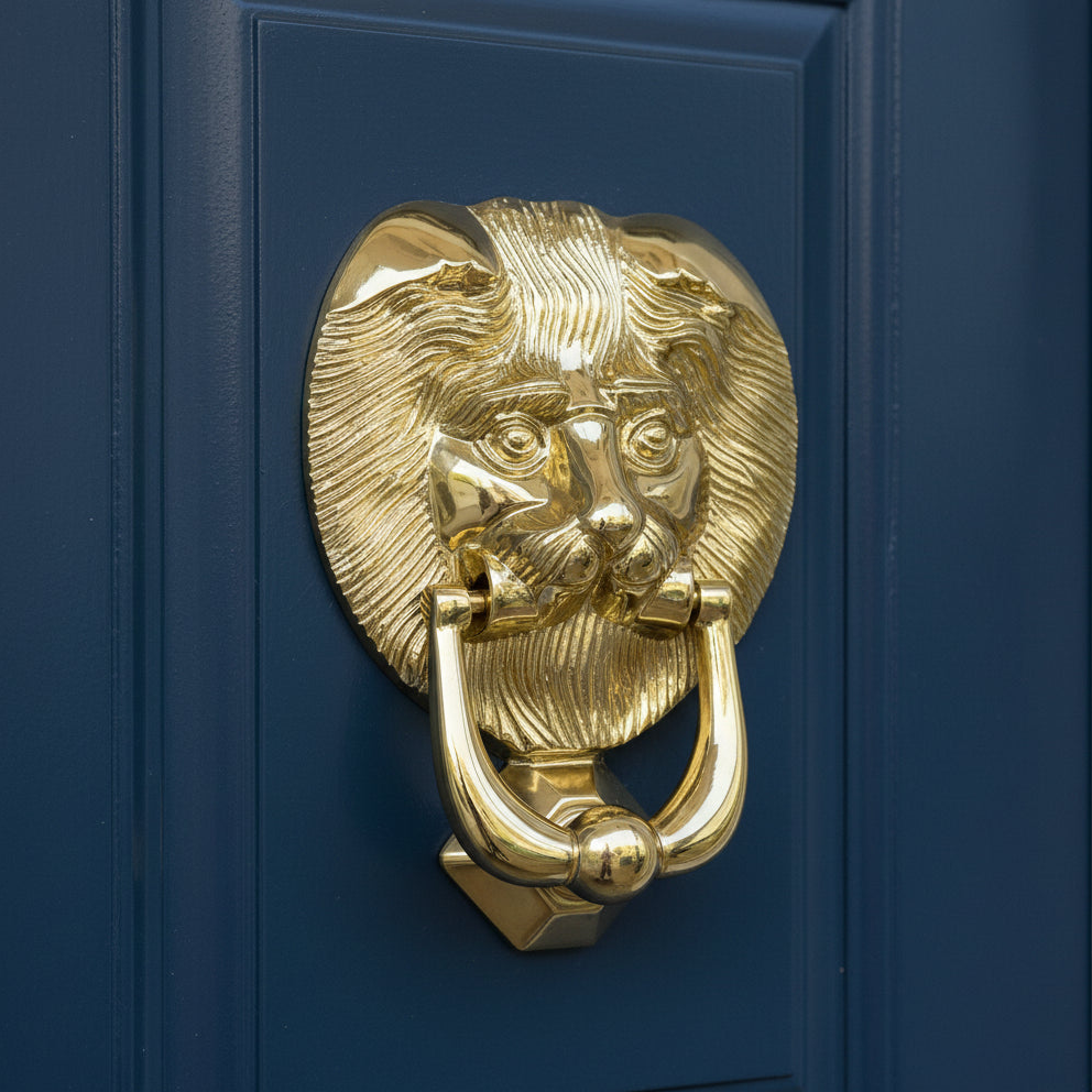 Fab and Fix Hardex Gold Lion Head Door Knocker
