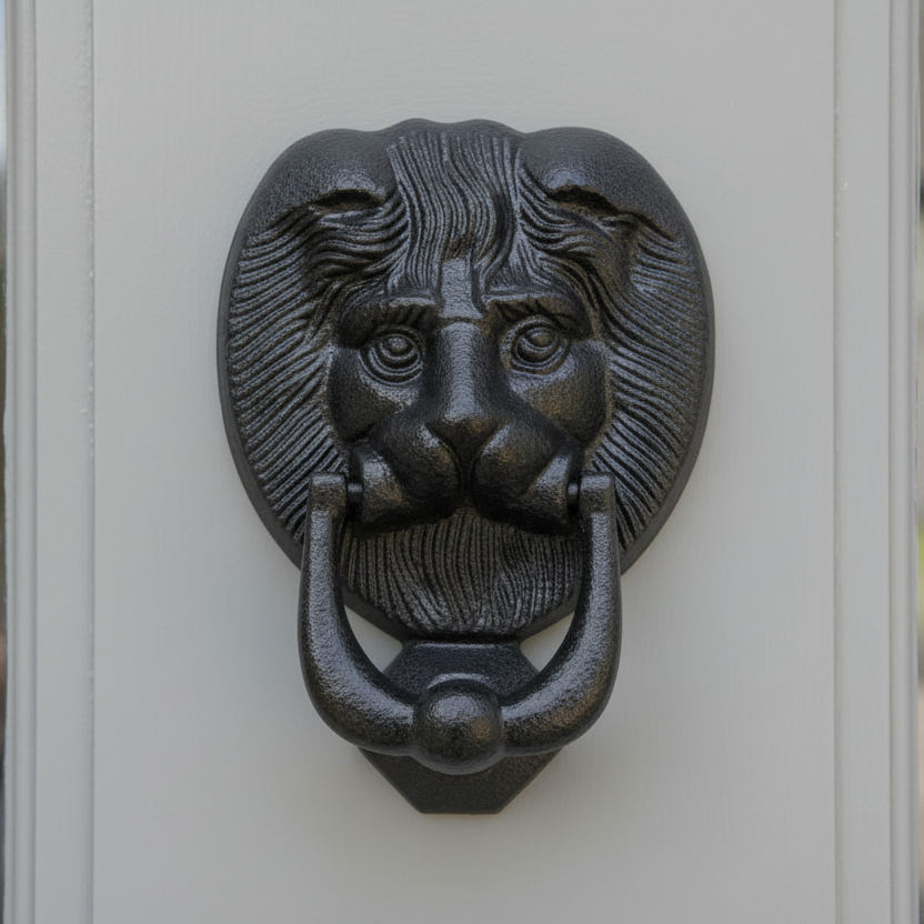 Fab and Fix Antique Black Lion Head Door Knocker