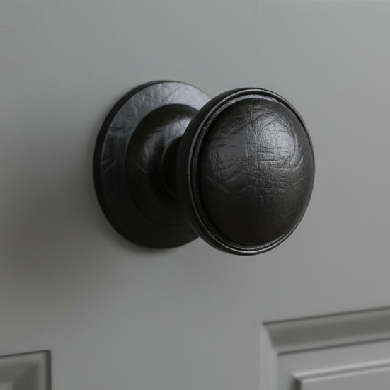 Fab and Fix Decorative Centre Door Knob 75mm Forged Black