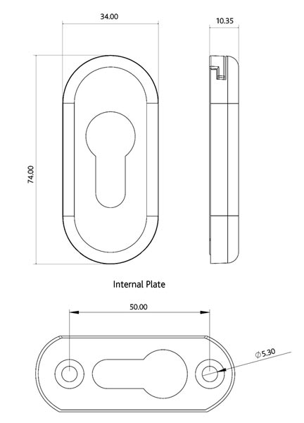 Architectural uPVC Euro Escutcheons Hardex Graphite 4F055