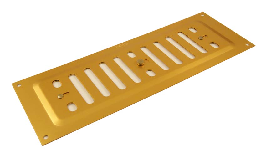 Gold Anodised Aluminium Adjustable Vent 229x76mm