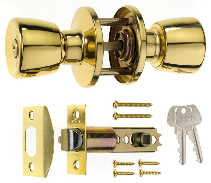 Era Brass Entrance Door Knobset
