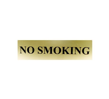 Brushed Gold Effect No Smoking Sign 220x60mm