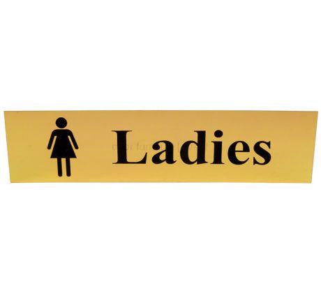 Polished Gold Effect Ladies Sign 200x50mm – Door Furniture Direct