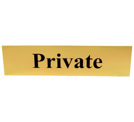 Polished Gold Effect Private Sign 200x50mm