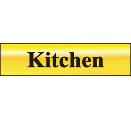 Polished Gold Effect Kitchen Sign 200x50mm
