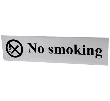 Chrome Effect No Smoking Sign 200x50mm