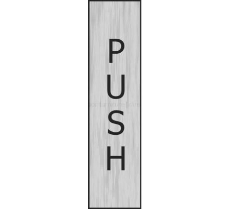 Stainless Steel Effect Vertical Push Sign