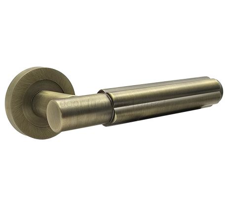 Antique Brass Bloom Lever on Rose Door Handles JV848AB