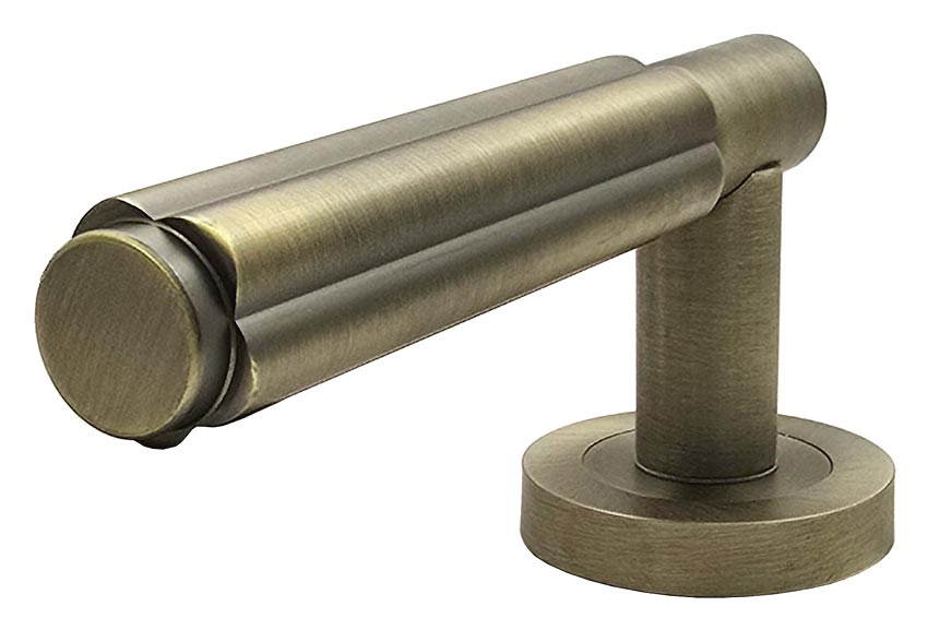 Antique Brass Bloom Lever on Rose Door Handles JV848AB