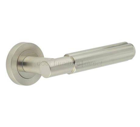 Satin Nickel Bloom Lever on Rose Door Handles JV848SN