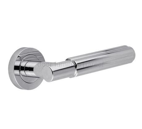 Polished Chrome Bloom Lever on Rose Door Handles JV848PC