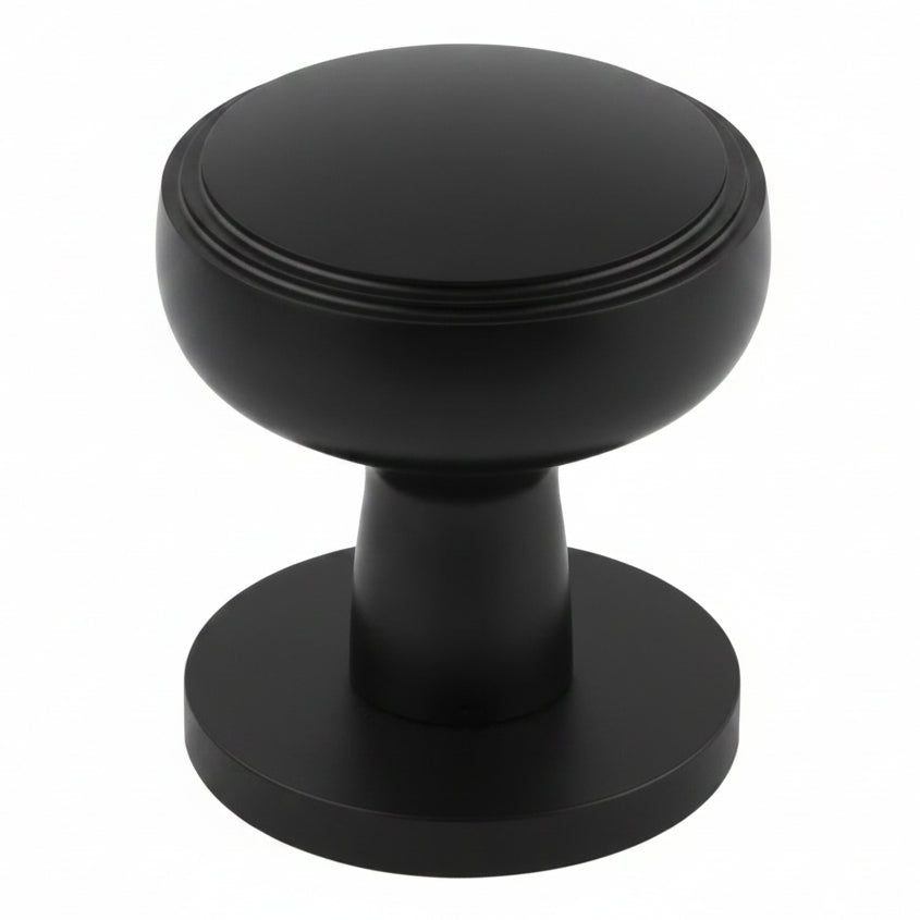 Matt Black Classic Mortice Door Knobs 60mm