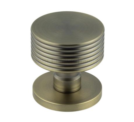 Antique Brass Ribbon Mortice Door Knobs 60mm