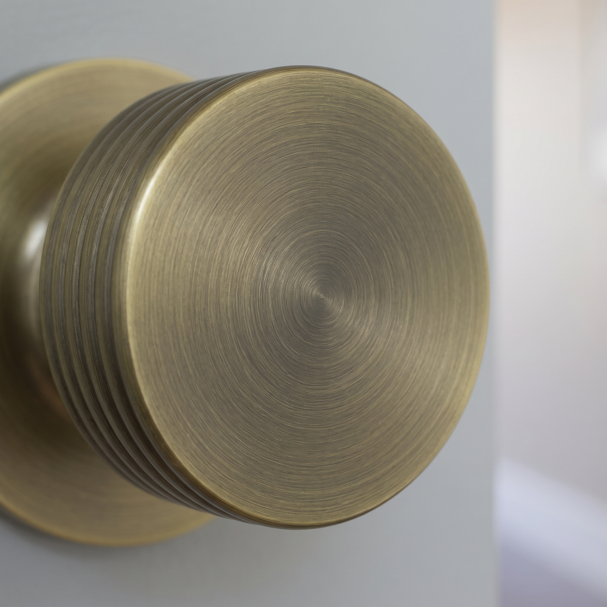 Antique Brass Ribbon Mortice Door Knobs 60mm