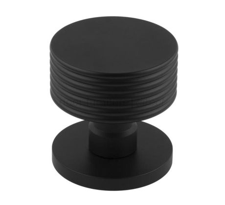 Matt Black Ribbon Mortice Door Knobs 60mm